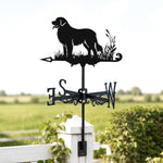 Leonberger metal weather vane with directional arrows and mounting rod, outdoor roof and garden decoration