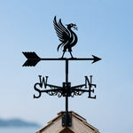 Liver bird metal weather vane with directional arrows and mounting rod, outdoor roof and garden decoration
