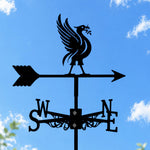 Liver bird metal weather vane with directional arrows and mounting rod, outdoor roof and garden decoration