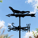 Lizard metal weather vane with directional arrows and mounting rod, outdoor roof and garden decoration