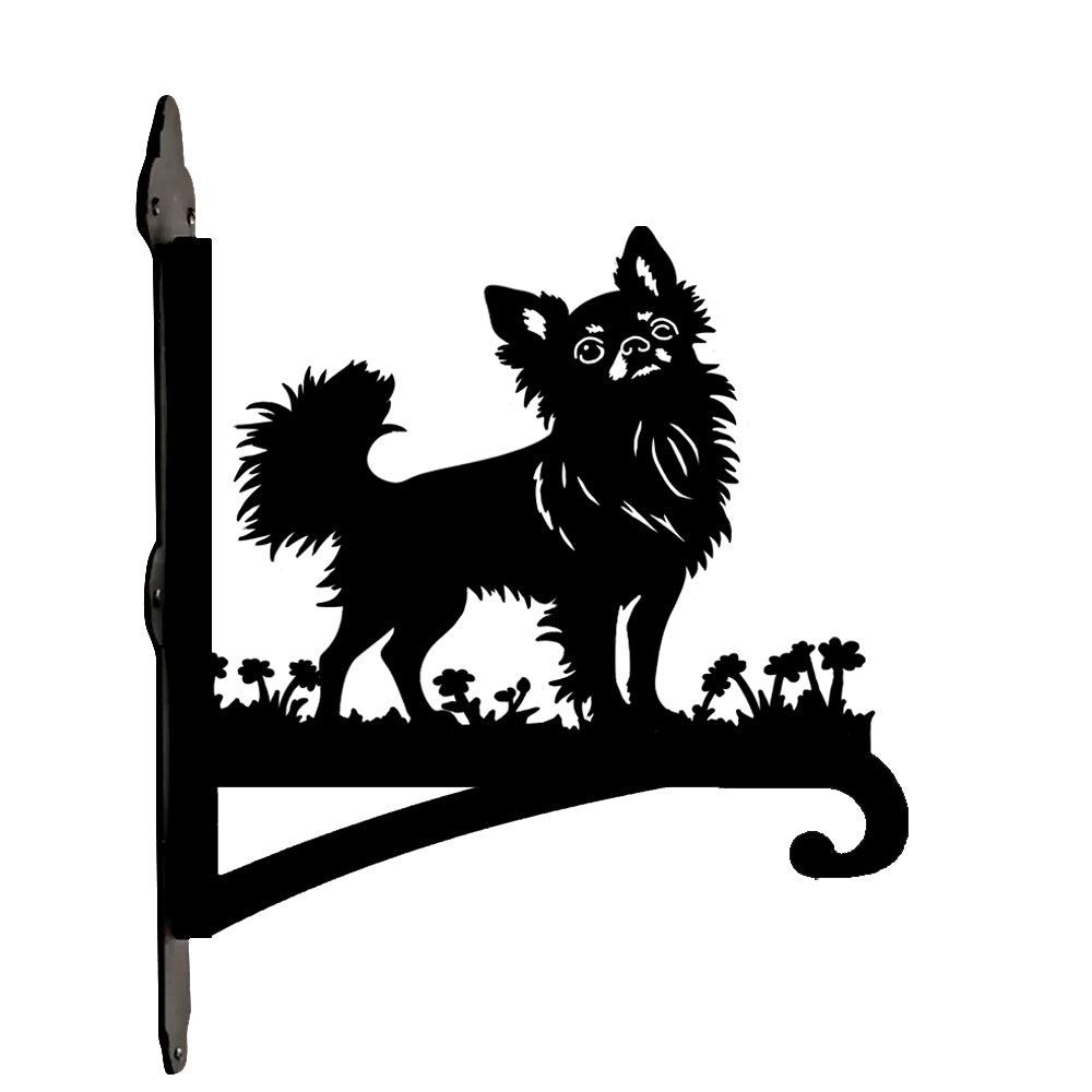 Chihuahua metal hanging basket bracket mounted on outdoor wall for plant decoration
