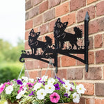 Chihuahua metal hanging basket bracket mounted on outdoor wall for plant decoration