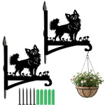 Chihuahua metal hanging basket bracket mounted on outdoor wall for plant decoration
