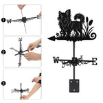 Long Haired Chihuahua metal weather vane with directional arrows and mounting rod, outdoor roof and garden decoration