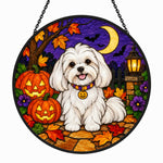 Maltese Halloween stained glass suncatcher window hanging, suitable for home and garden decoration