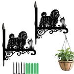 Maltese metal hanging basket bracket mounted on outdoor wall for plant decoration