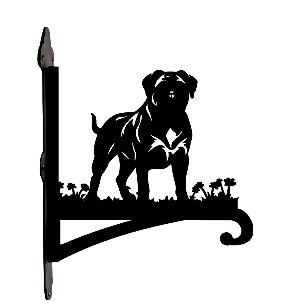 Mastiff metal hanging basket bracket mounted on outdoor wall for plant decoration