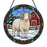Merino sheep stained glass suncatcher window hanging, suitable for home and garden decoration