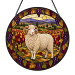 Merino sheep stained glass suncatcher window hanging, suitable for home and garden decoration