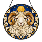 Merino sheep stained glass suncatcher window hanging, suitable for home and garden decoration