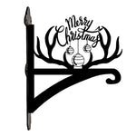 Merry christmas antler metal hanging basket bracket mounted on outdoor wall for plant decoration