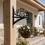 Merry christmas antler metal hanging basket bracket mounted on outdoor wall for plant decoration