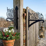 Merry christmas metal hanging basket bracket mounted on outdoor wall for plant decoration