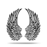 Black metal angel wings wall art, set of 2 with optional LED lights