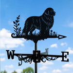 Newfoundland metal weather vane with directional arrows and mounting rod, outdoor roof and garden decoration
