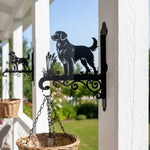 Nova scotia duck tolling retriever metal hanging basket bracket mounted on outdoor wall for plant decoration
