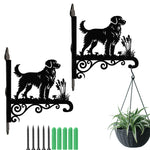 Nova scotia duck tolling retriever metal hanging basket bracket mounted on outdoor wall for plant decoration