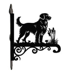 Nova scotia duck tolling retriever metal hanging basket bracket mounted on outdoor wall for plant decoration