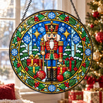 Nutnutcracker stained glass suncatcher window hanging, suitable for home and garden decoration