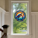 Ocean sea turtle stained glass suncatcher window hanging, suitable for home and garden decoration