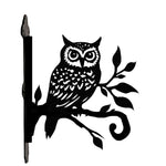 Owl branch metal hanging basket bracket mounted on outdoor wall for plant decoration