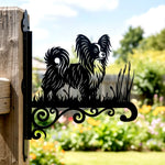Papillon metal hanging basket bracket mounted on outdoor wall for plant decoration