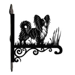 Papillon metal hanging basket bracket mounted on outdoor wall for plant decoration