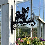 Papillon metal hanging basket bracket mounted on outdoor wall for plant decoration
