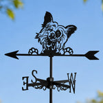 Papillon metal weather vane with directional arrows and mounting rod, outdoor roof and garden decoration