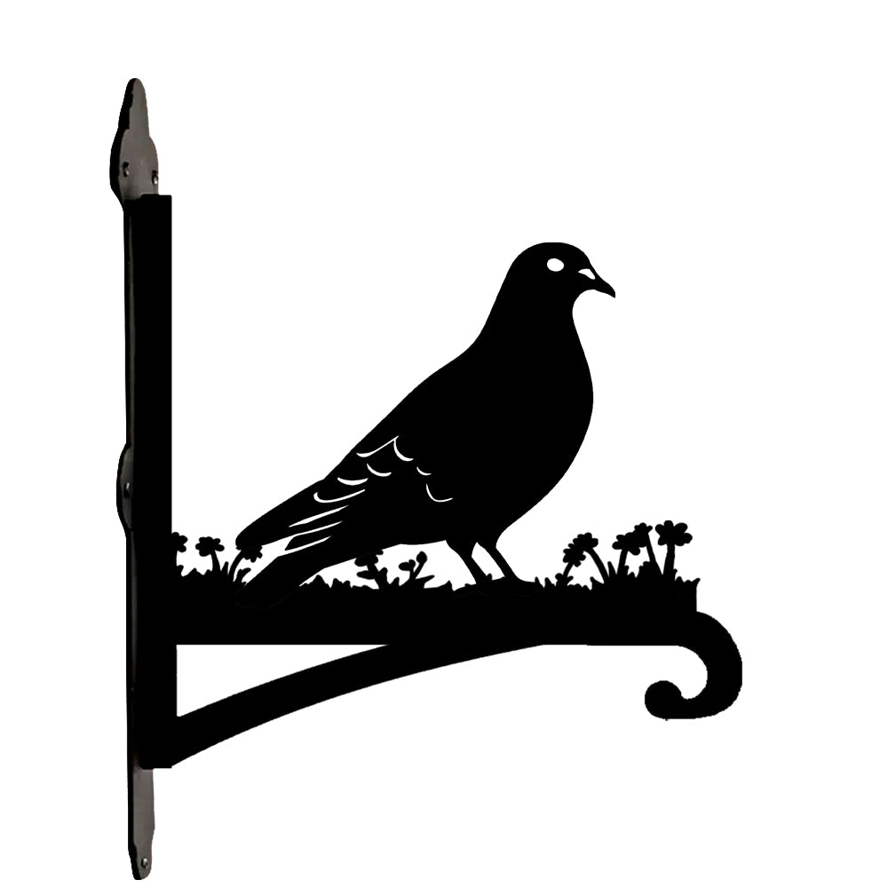 Peace dove bird metal hanging basket bracket mounted on outdoor wall for plant decoration