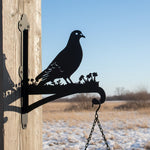 Peace dove bird metal hanging basket bracket mounted on outdoor wall for plant decoration