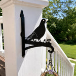 Peace dove bird metal hanging basket bracket mounted on outdoor wall for plant decoration