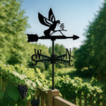 Peace dove with olive branch metal weather vane with directional arrows and mounting rod, outdoor roof and garden decoration