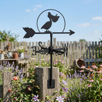 Pelican metal weather vane with directional arrows and mounting rod, outdoor roof and garden decoration