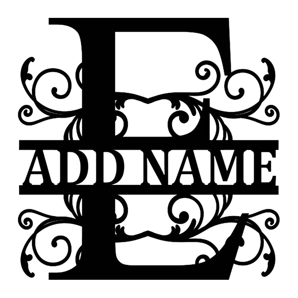 Personalized Initial Name Monogram metal wall sign displayed on the wall