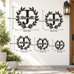 Personalized Initial Name Monogram metal wall sign displayed on the wall