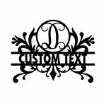 Personalized Initial Name Monogram metal wall sign displayed on the wall