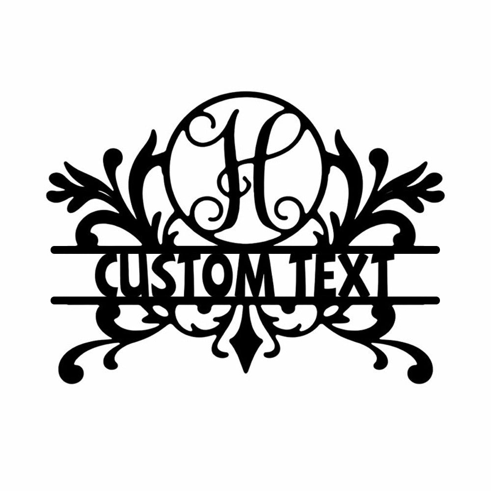 Personalized Initial Name Monogram metal wall sign displayed on the wall