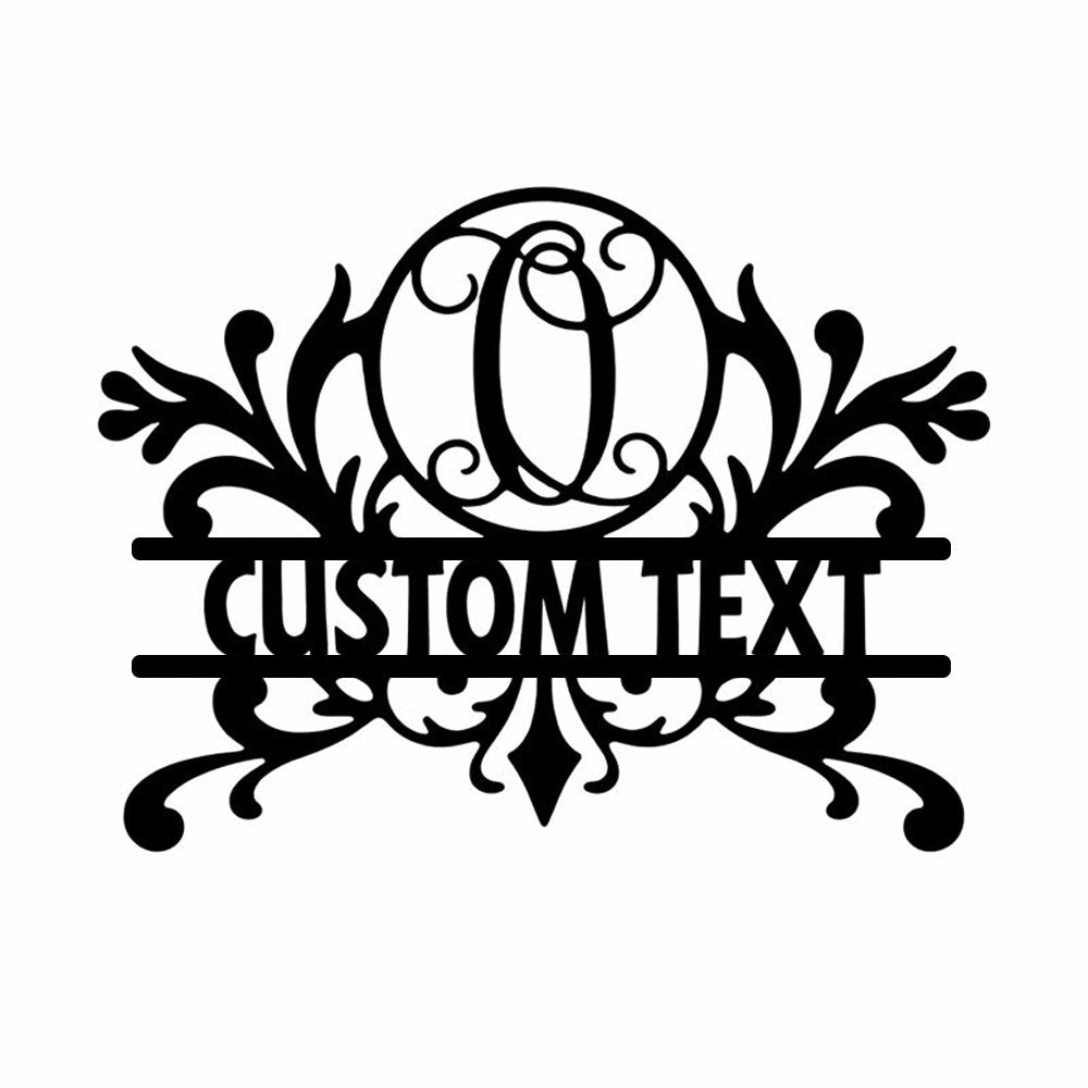 Personalized Initial Name Monogram metal wall sign displayed on the wall