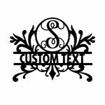 Personalized Initial Name Monogram metal wall sign displayed on the wall
