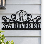 Personalized Initial Name Monogram metal wall sign displayed on the wall