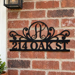 Personalized Initial Name Monogram metal wall sign displayed on the wall