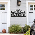 Personalized Initial Name Monogram metal wall sign displayed on the wall