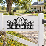 Personalized Initial Name Monogram metal wall sign displayed on the wall