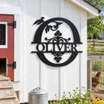 Personalized Initial Name Monogram metal wall sign displayed on the wall