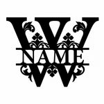 Personalized Initial Name Monogram metal wall sign displayed on the wall