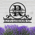 Personalized Initial Name Monogram metal wall sign displayed on the wall