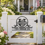 Personalized Initial Name Monogram metal wall sign displayed on the wall