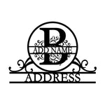 Personalized Initial Name Monogram metal wall sign displayed on the wall