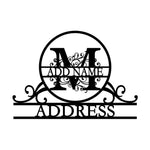 Personalized Initial Name Monogram metal wall sign displayed on the wall